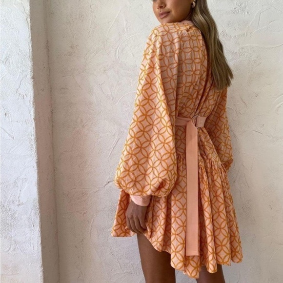 Ruffle Sleeve Tunic Mini Babydoll Button Down Dress size Large - Picture 3 of 11